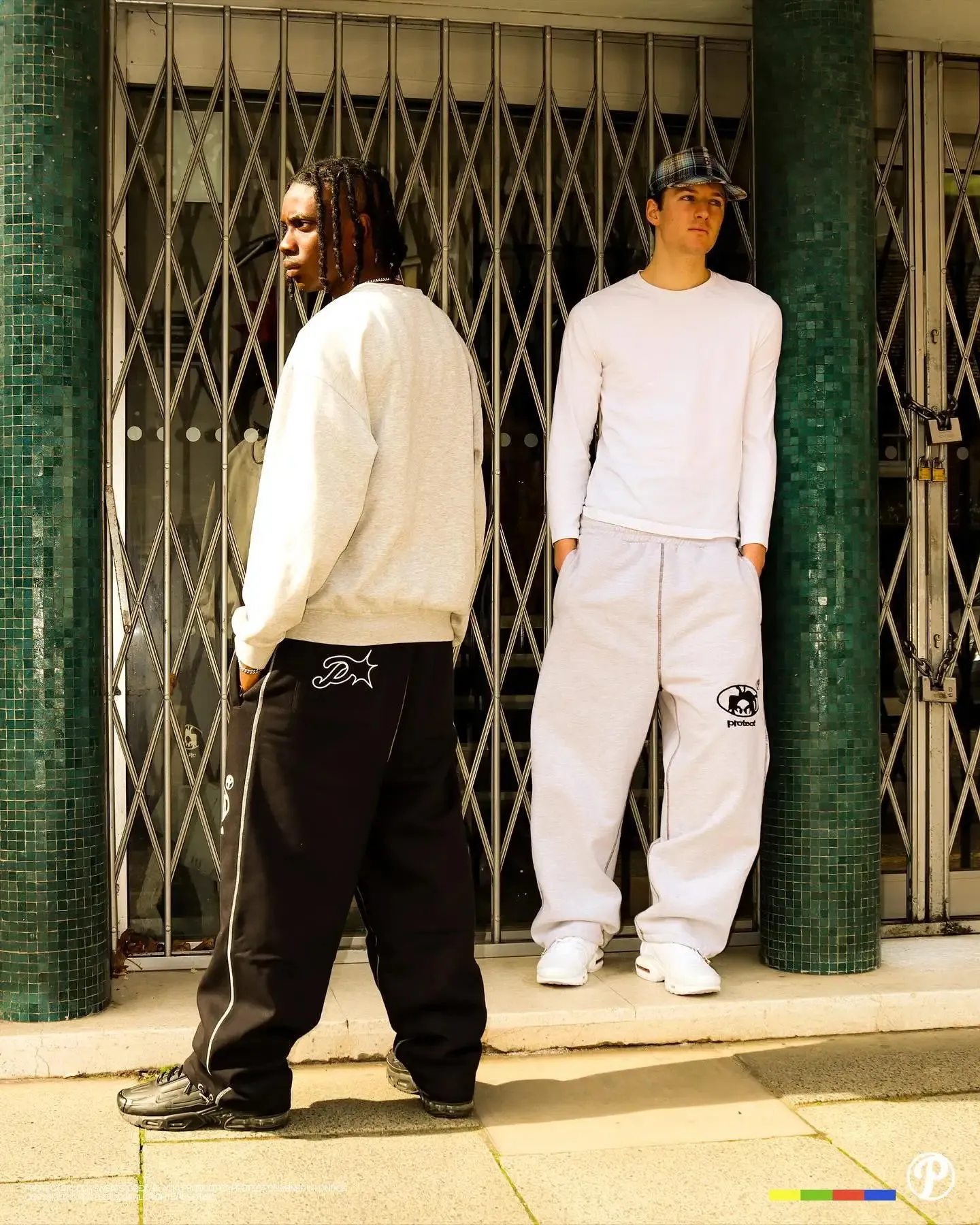 Y2K Harajuku Baggy Gym Sport white trousers men - Elastic