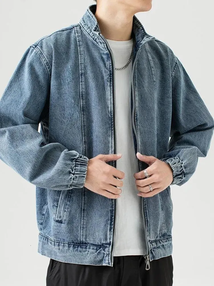 Retro Denim Jacket: Mens Casual Zipper Jean Jacket - Shop