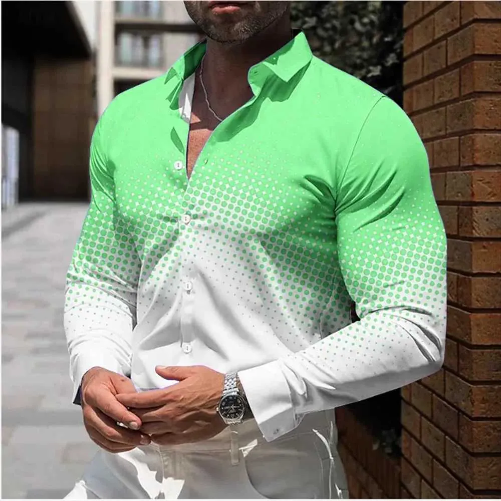 Gradient Polka Dot Pattern Printed Long Shirts For Men High Definition Solid Color Casual Top For Spring And Summer In M240807 From Accord fashion1 7.87 DHgate.Com