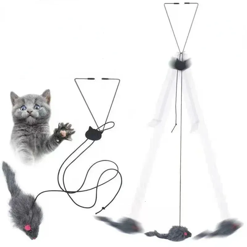 Interactive Cat Mouse Jelly Cat Toys With Retractable Hanging Door And Scratch Rope Fun Stick For Pets 240806 From Anylustore 10.98 DHgate.Com