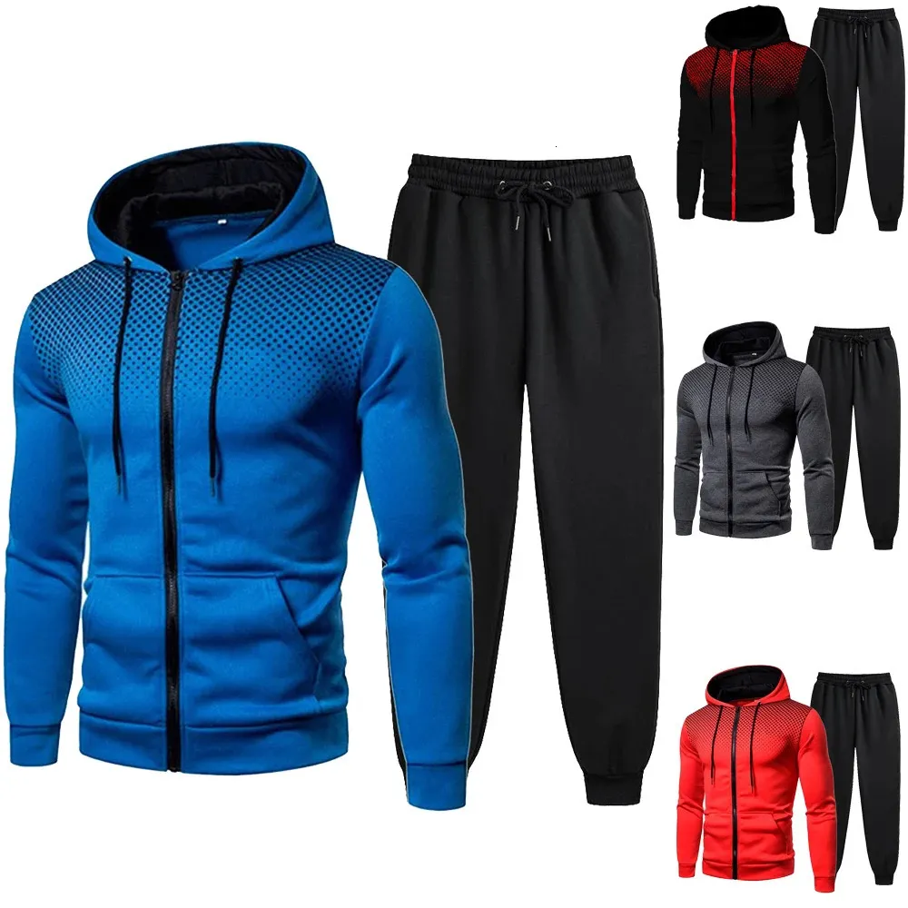 Ensemble Jogging 2 Pièces Pour Homme - Sweat Zippé Et Pantalon - Coupe Ample Et Confortable - Pour Sport Et Casual - 9