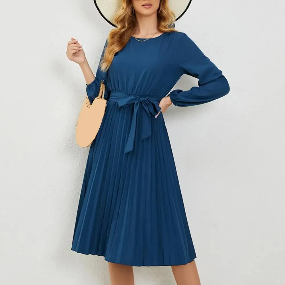 Elegant Womens Pleated Midi Dress Lightweight... From Sereinstore, $23.22  In Bulk | DHgate.Com