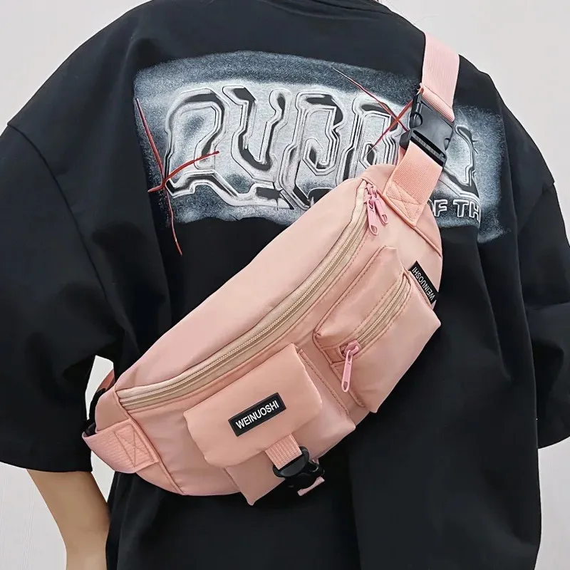 2024 Pink Black Punk Hip Hop Crossbody Bag Mens Tactical Technology Clothing Waist Bag Multi Functional Waterproof Fanny Bag 240807 From 21 77 DHgate