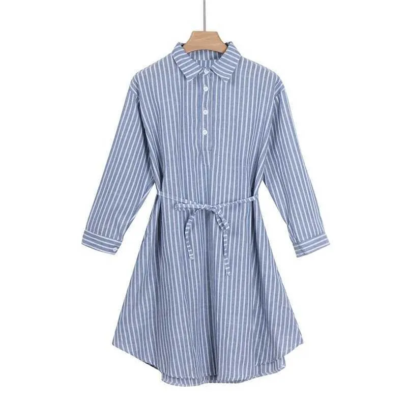 blue and white striped maternity dress Cotton & Lyocell Maternity & Nursing Shirt Dress