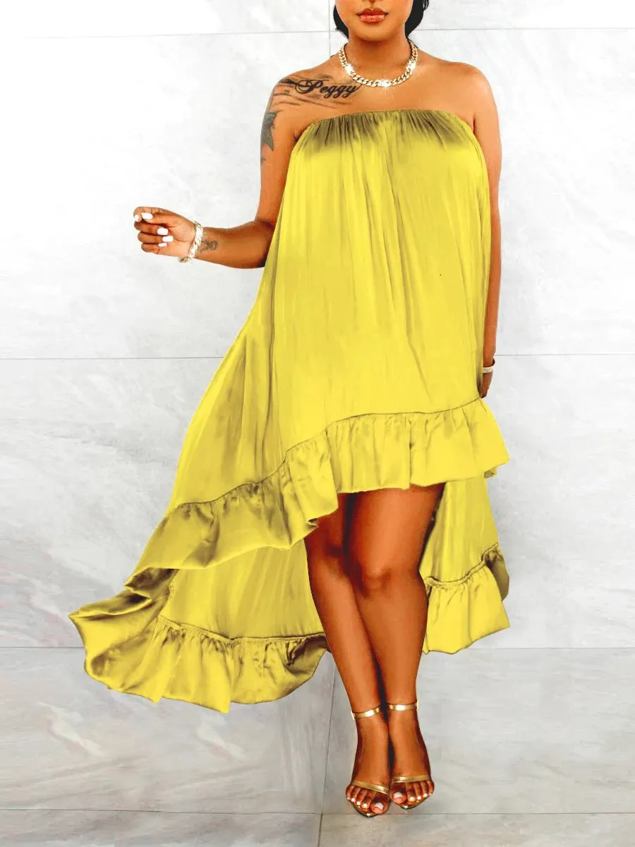 Plus Size Off-Shoulder Ruffle Dress: Elegant A-Line Midi Shop