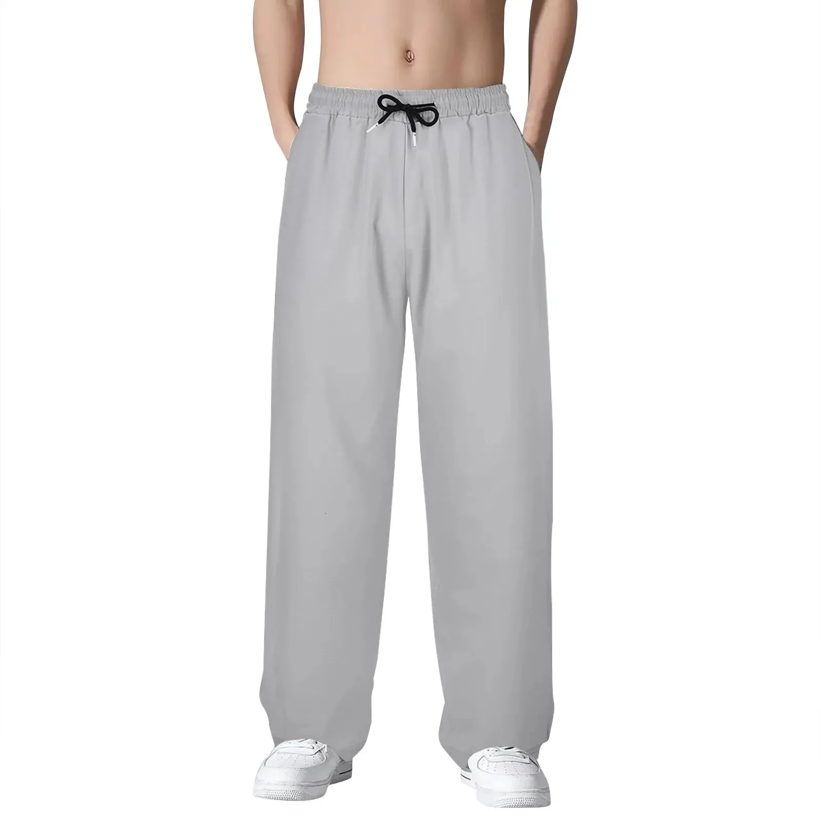 美品  Y2K Ice Silk Men's jogger pants Sweatpants - Streetwear Clothing