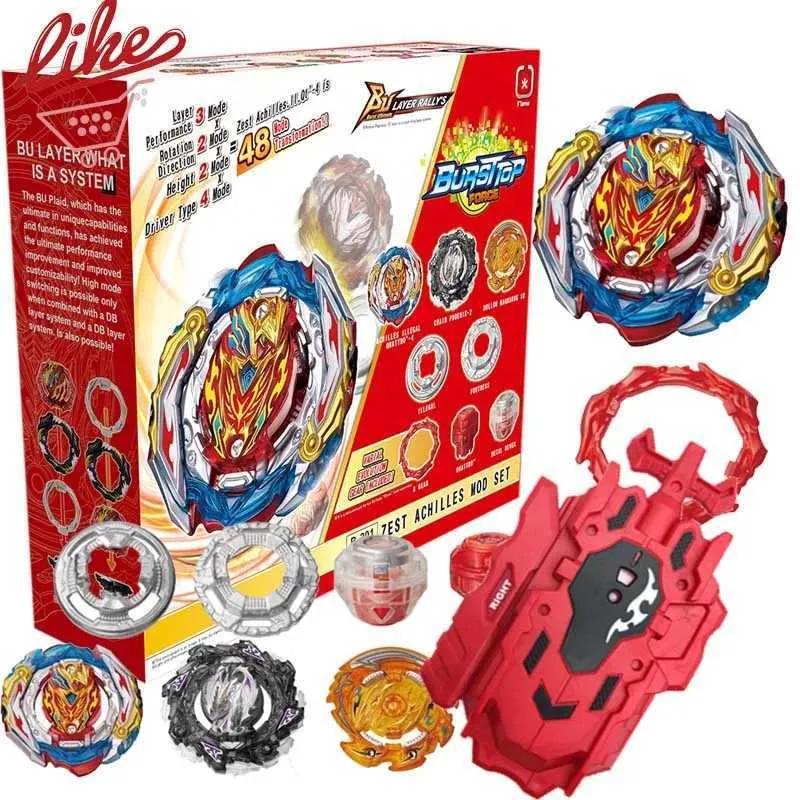Laike DB B-201 Zest Achilles Spinning Top Set - Custom Launcher