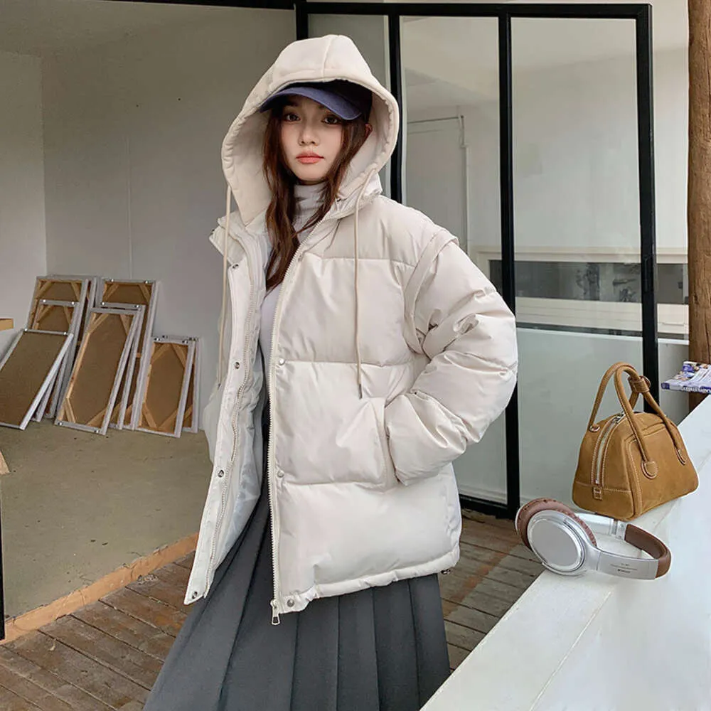 Versatile Korean Style Women's Short Sleeve Down Cotton Jacket - Ideal for Students and Bread Lovers