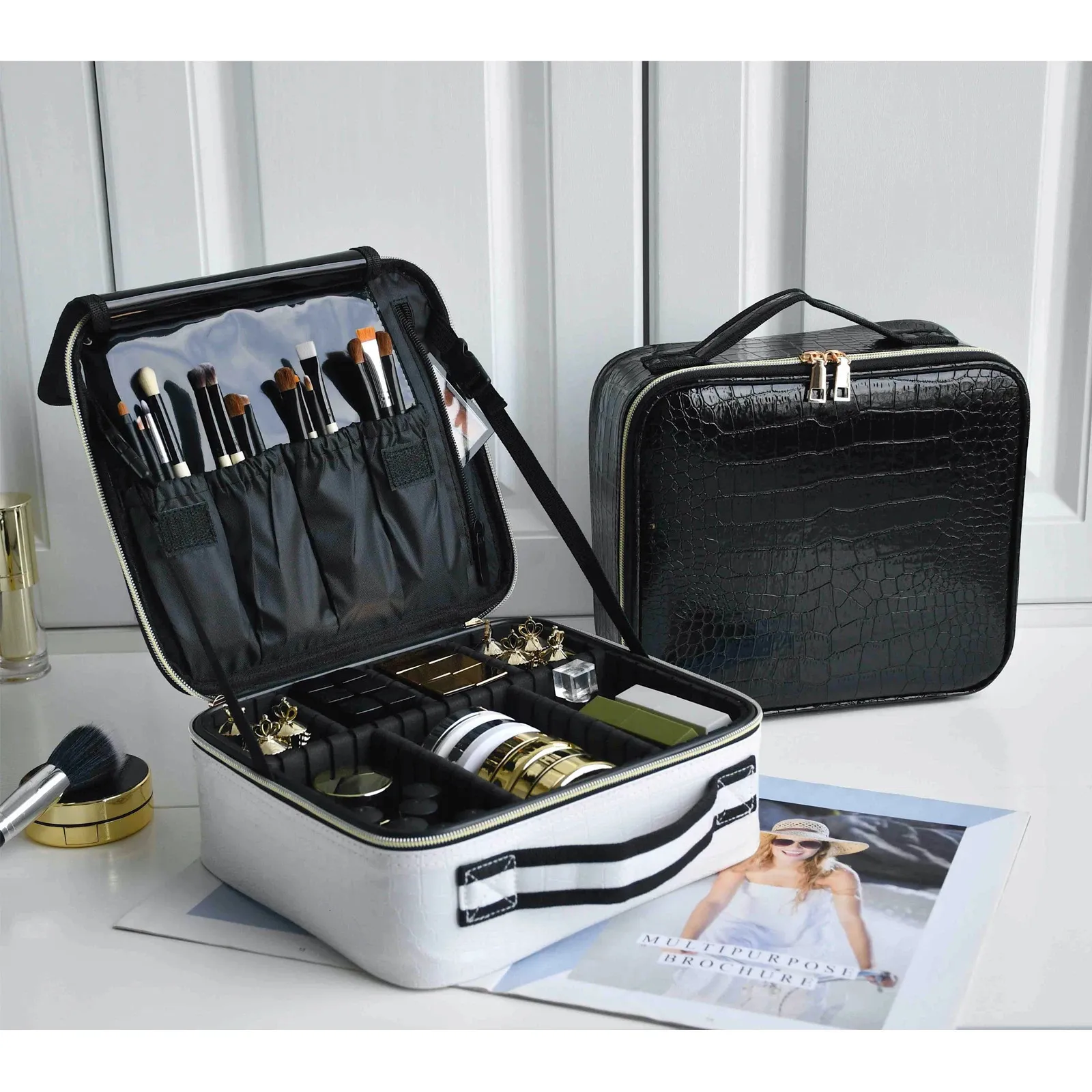 expandable travel makeup bag SALY go beauty needs Expandable Cosmetic Bag: Portable Travel