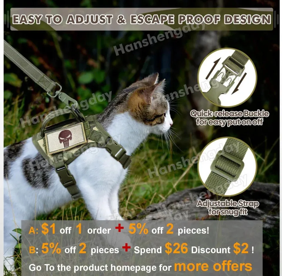 how to put on a mesh cat harness