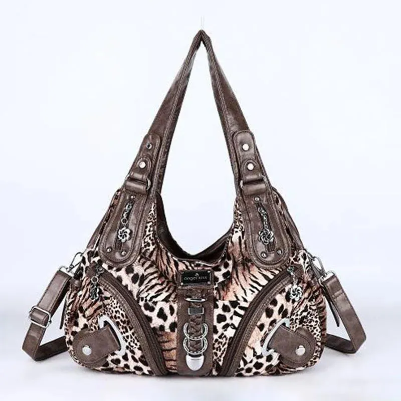バッグ russet 2way Shoulder Bag Leather Leopard russet 2WAY shoulder bag handbag grey leopard russet | eBay