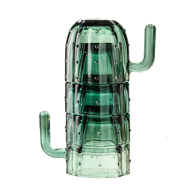 Set of 4 Green Saguaro Shaped Glass Cups 201-300ml Handgrip Glass Coffee  Mugs Reusable ECO Friendly Glassware from Dhgate Mugs - price 14.37