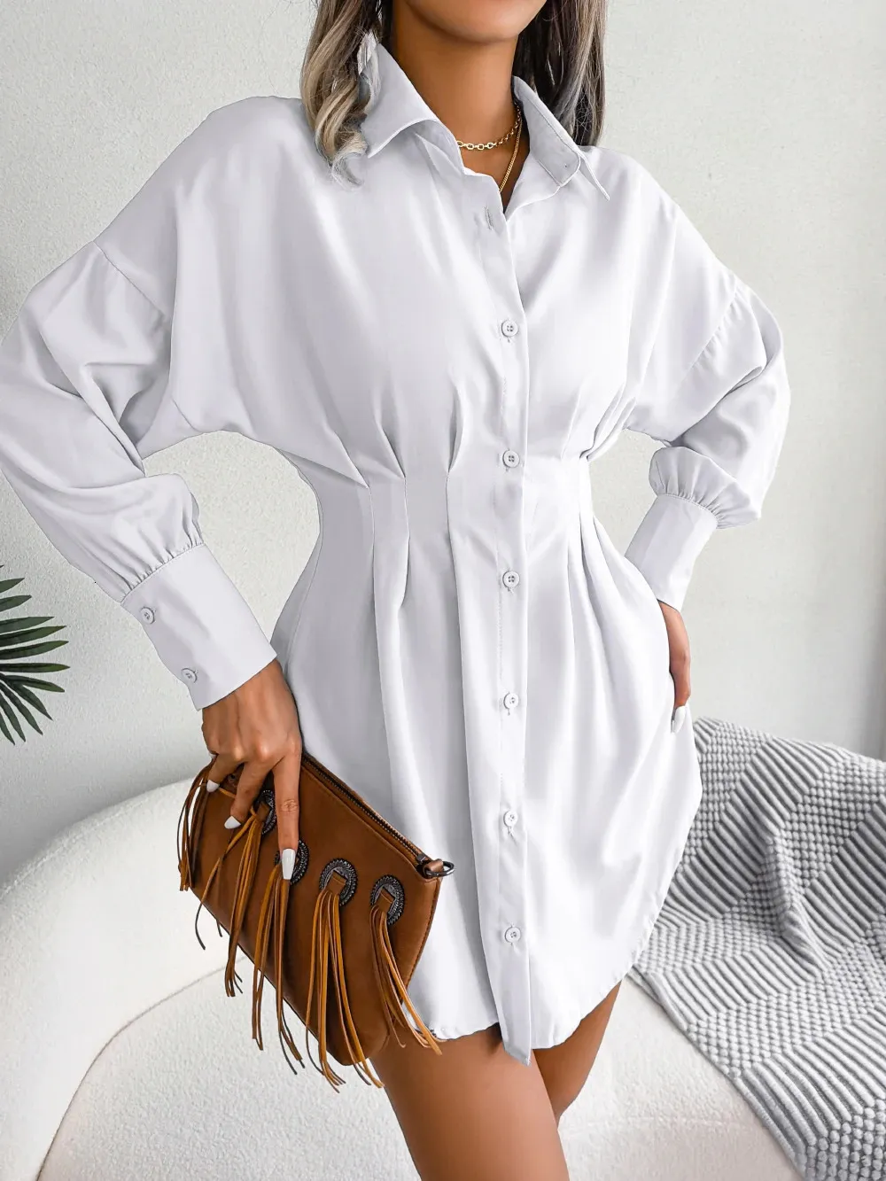 Women Casual Buttons Long Sleeve Shirt Dress Autumn Clothing White Blue Army GreenSuitable for women, suitable for Casual and formal occasions, Women Casual Buttons Long Sleeve Shirt Dress Autumn Clothing White Blue Army GreenSuitable for women, suitable for Casual and formal occasions,