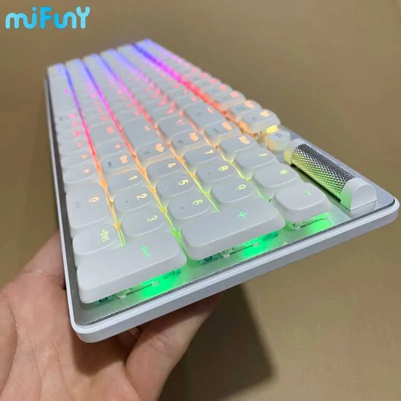 自作キーボード MTMH87 87% Keyboard E-white Ultra-Thin 87-Key Wireless Mechanical Keyboard: Hot-Swap