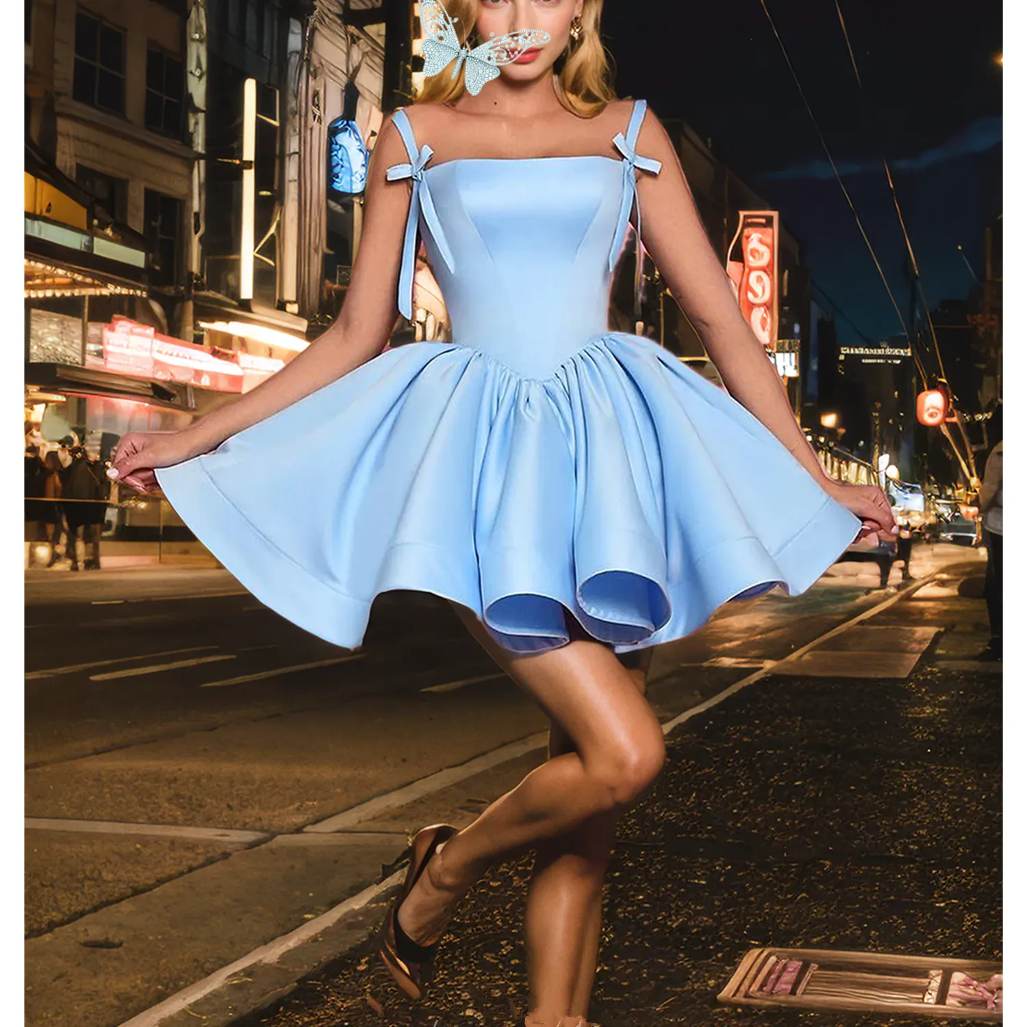 blue and silver dress shoes Paradox London P2235: Linda Navy Blue Prom Shoes Navy / 5 main image 1