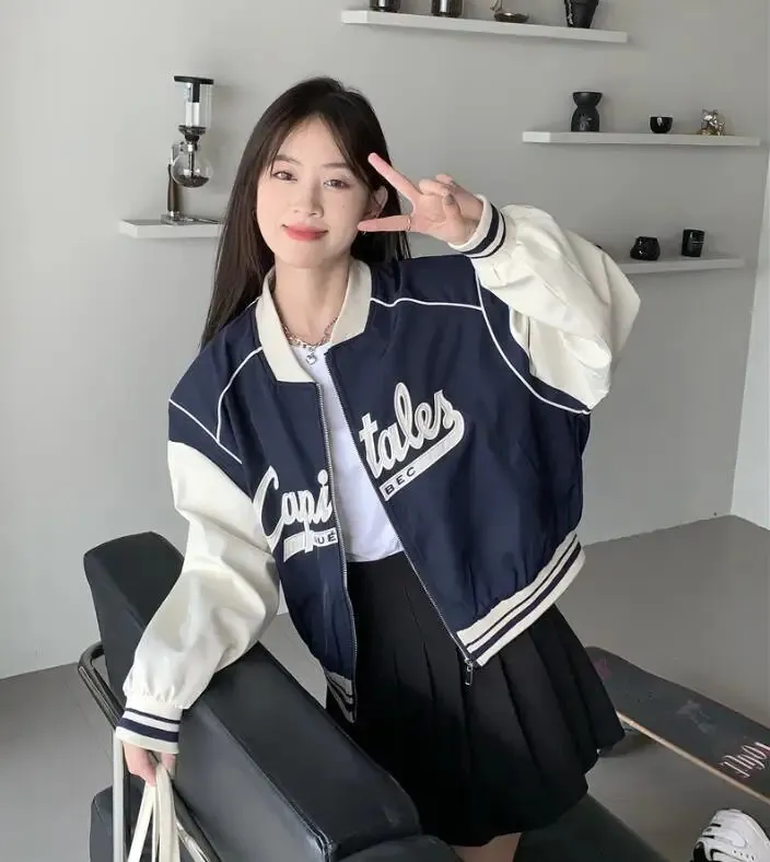 Cropped Varsity Jacket: Womens Fashion Bomber, Y2k Style. Shop Now