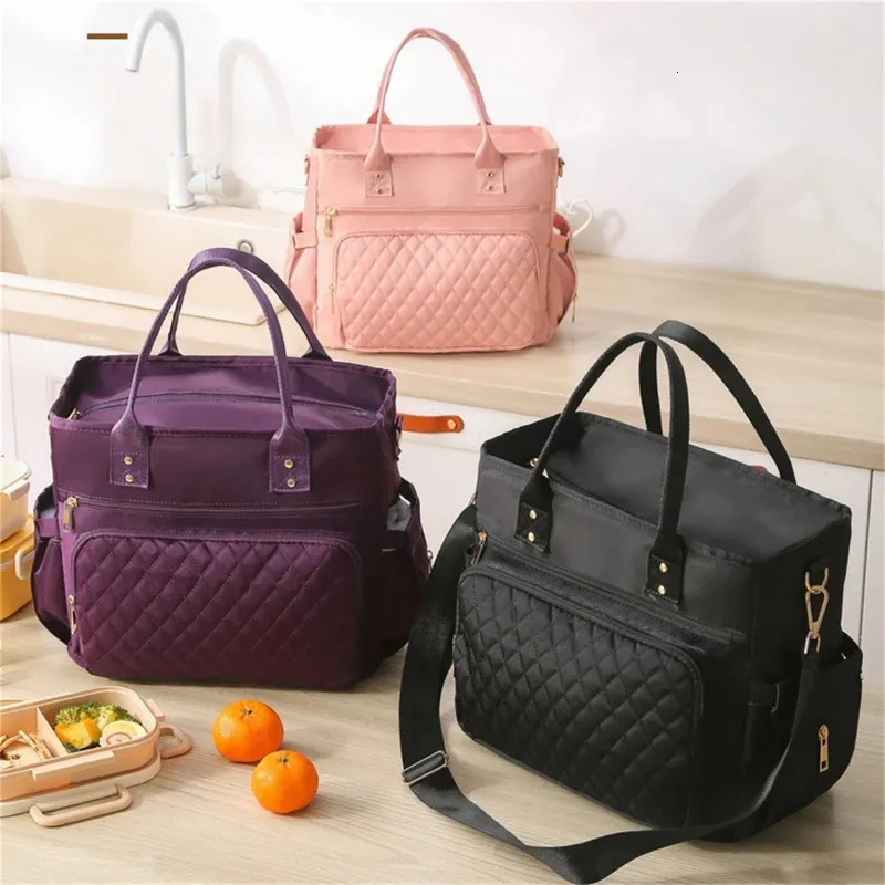 Borsa Termica Per Il Pranzo, Blu, Con Manico, Resistente All'acqua, Riutilizzabile Per Adulti, Ideale Per Lavoro, Viaggi, Picnic, Spiaggia E Campeggio