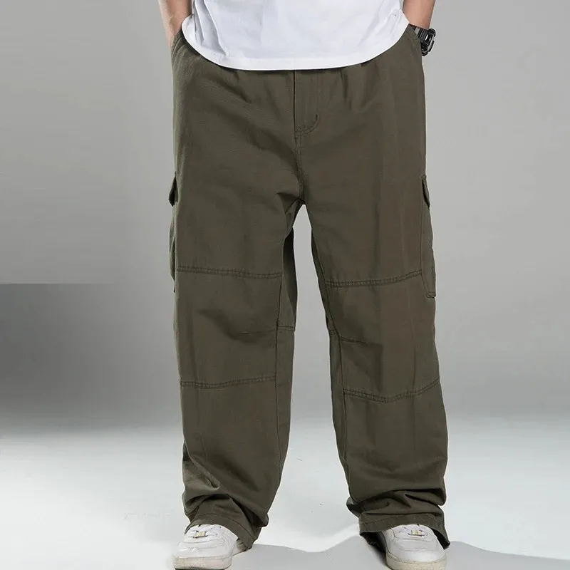 Plus Size 8XL140KG Autumn Winter Men Cargo Pants Thick High Street