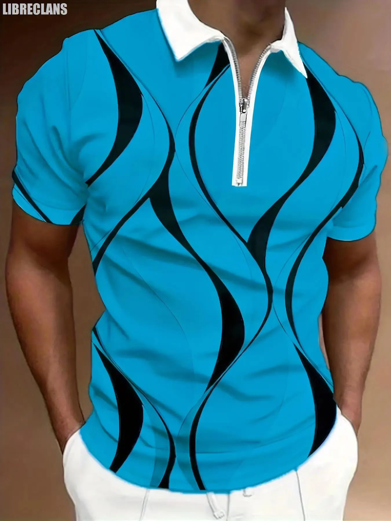 Retro Striped Zipper Polo Shirt - Ultra-Thin Summer Sports