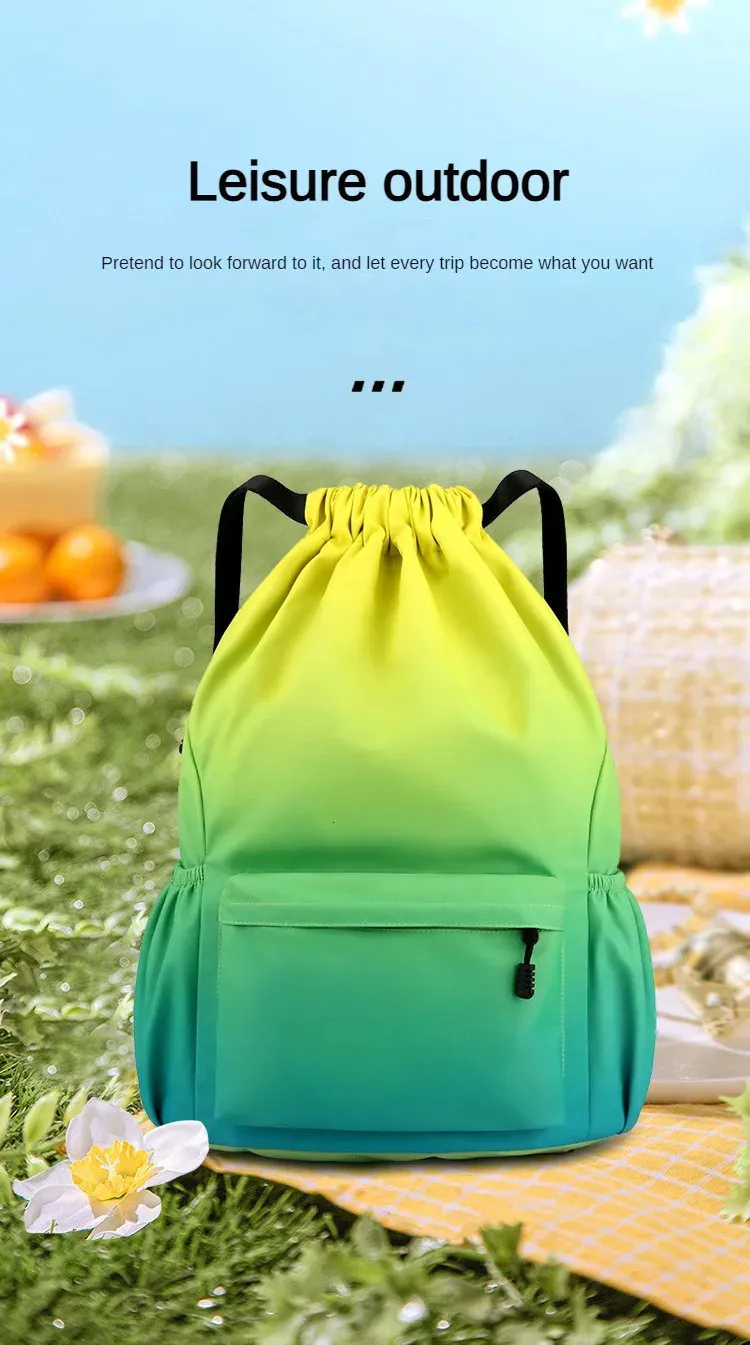 Large Capacity Waterproof Drawstring travel backpack...