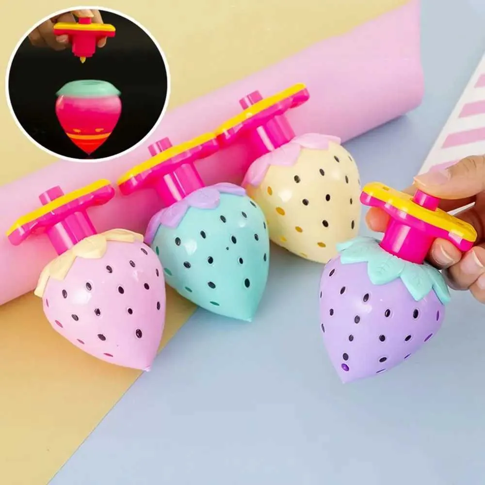 Toupie Lumineuse Forme Fraise Pour Enfants – Rotation Rapide – Jeu Sensoriel LED – Cadeau Anniversaire – 6,5 X 10,2 Cm
