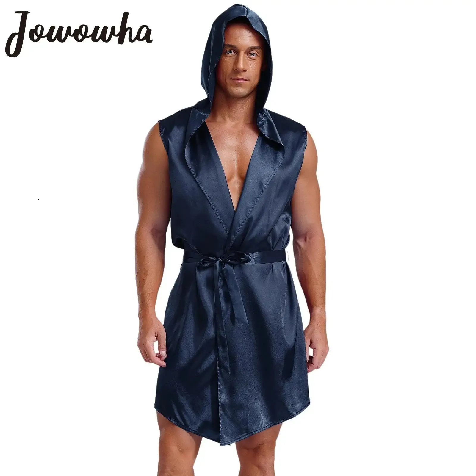 Jama Robe Men Mens Satin Hooded Pajama Robe With Waistband... From Leemostore, $20.97 ...