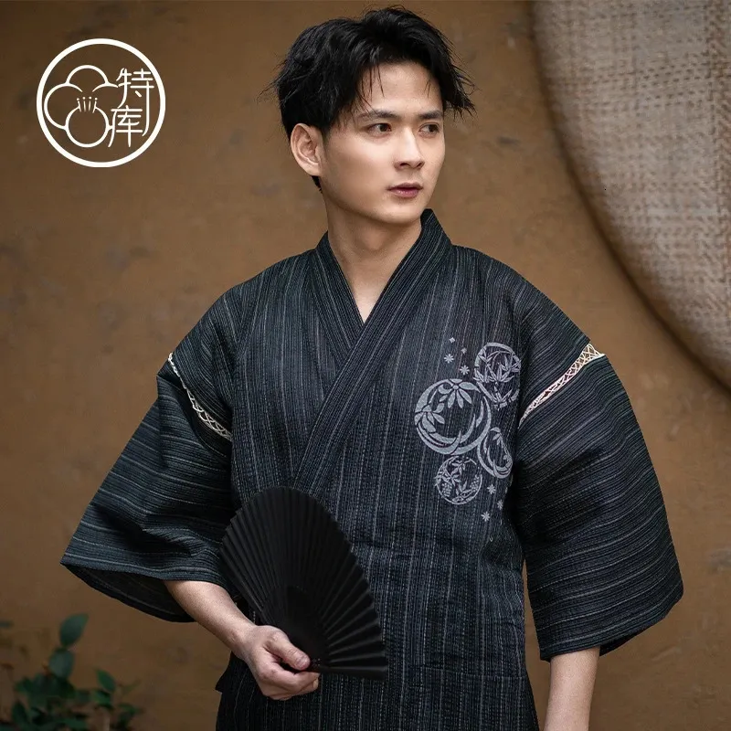 OWLONLINE Japanse kimono heren nachtkleding casual pyjama