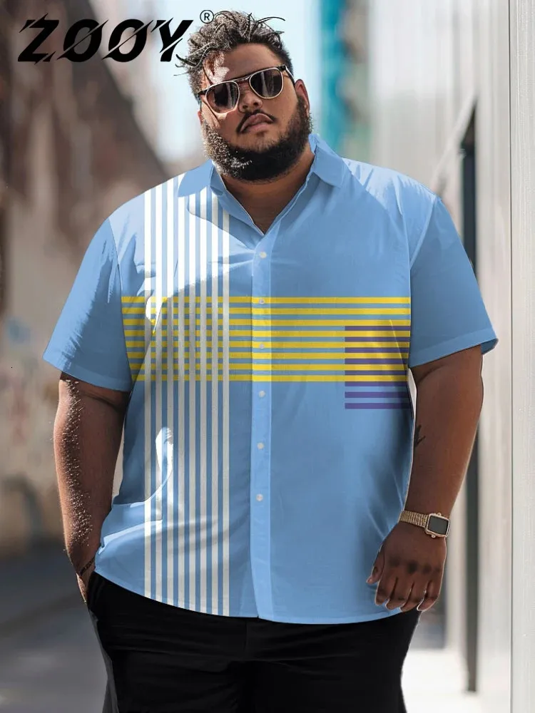 Men's Checkered Pattern Printed Short Sleeved lap top