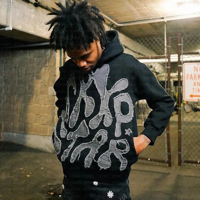 Y2K Letter Patch Hoodie Unisex Punk Retro Oversized Sweatshirt Men With Long Sleeves For Men And Women Streetwear Pullover Top Jacket 240807 From Leemostore Vendor 27.64 DHgate.Com