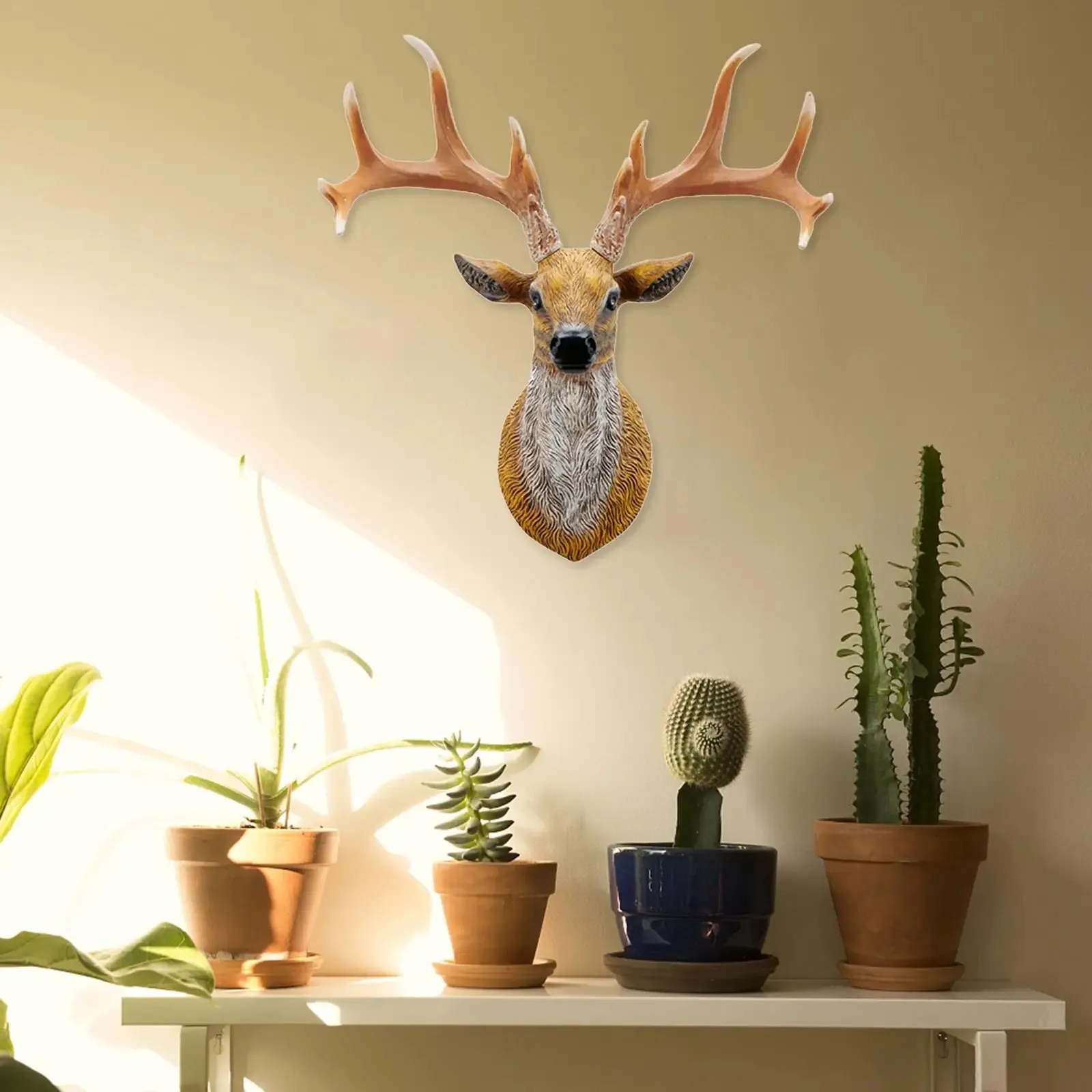 Modern Deer Head Wall Mounted Sculpture Resin Deer... From Reliefstore ...