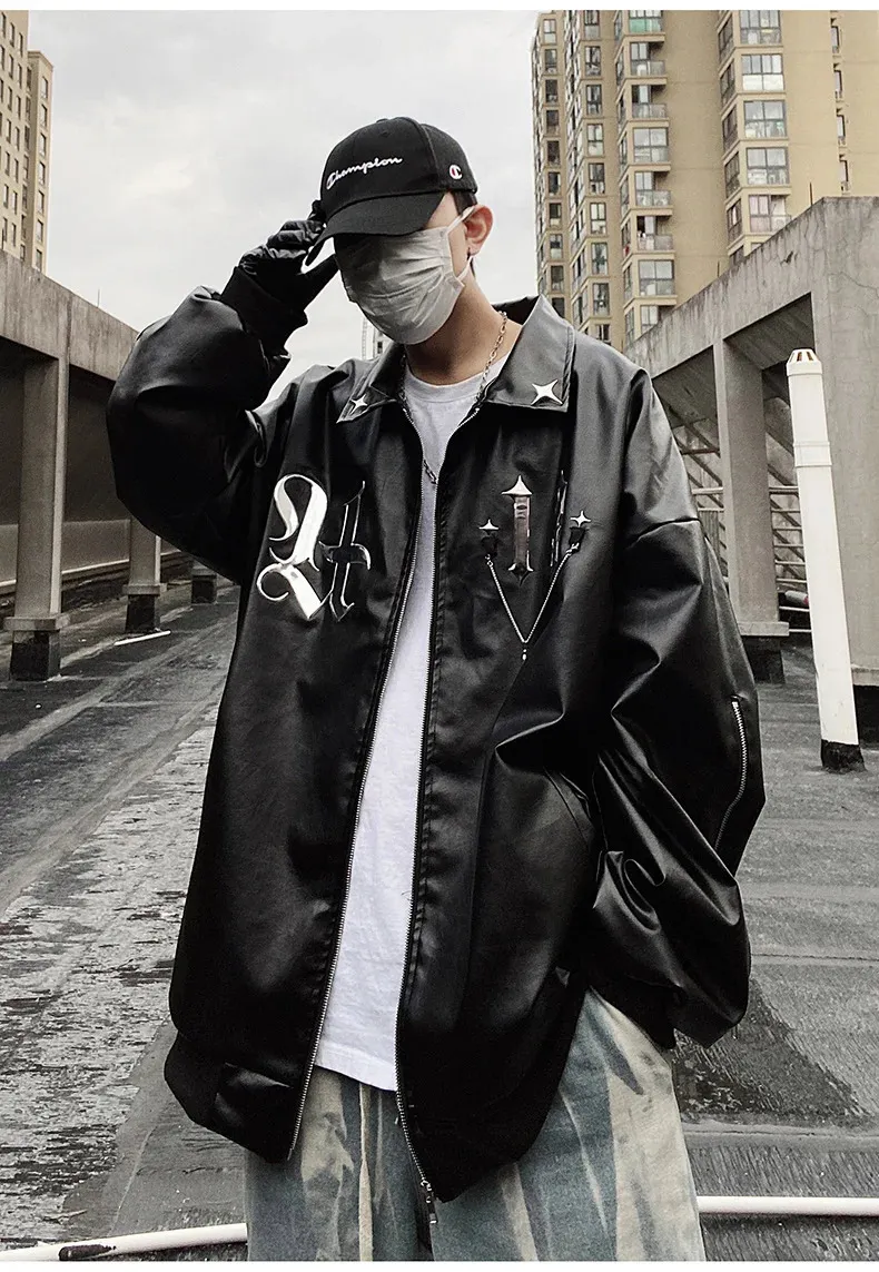Mens High Street Hip Hop Bomber Avirex Leather Jacket With Oversized PU Leather, Letter Patch, And Y2K Racing Baseball Top 240805 From Xianstore01, $96.33 | DHgate.Com Mens High Street Hip Hop Bomber Avirex Leather Jacket With Oversized PU Leather, Letter Patch, And Y2K Racing Baseball Top 240805 From Xianstore01, $96.33 | DHgate.Com