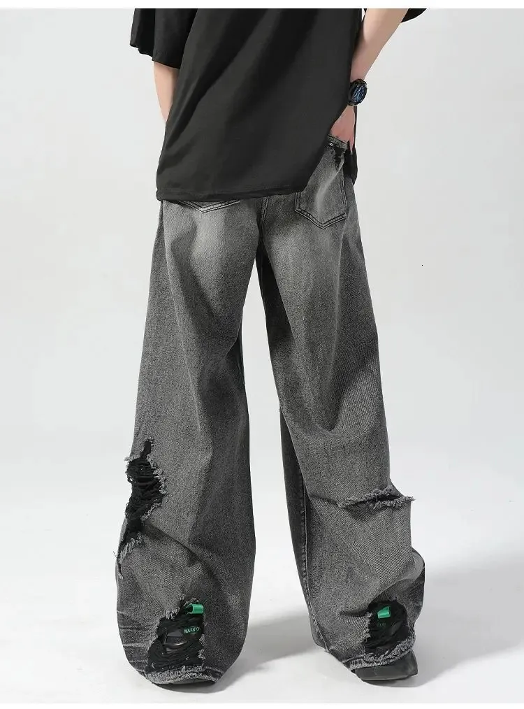 Vintage Ripped Flare Jeans: Y2k Fashion Jeans for Men