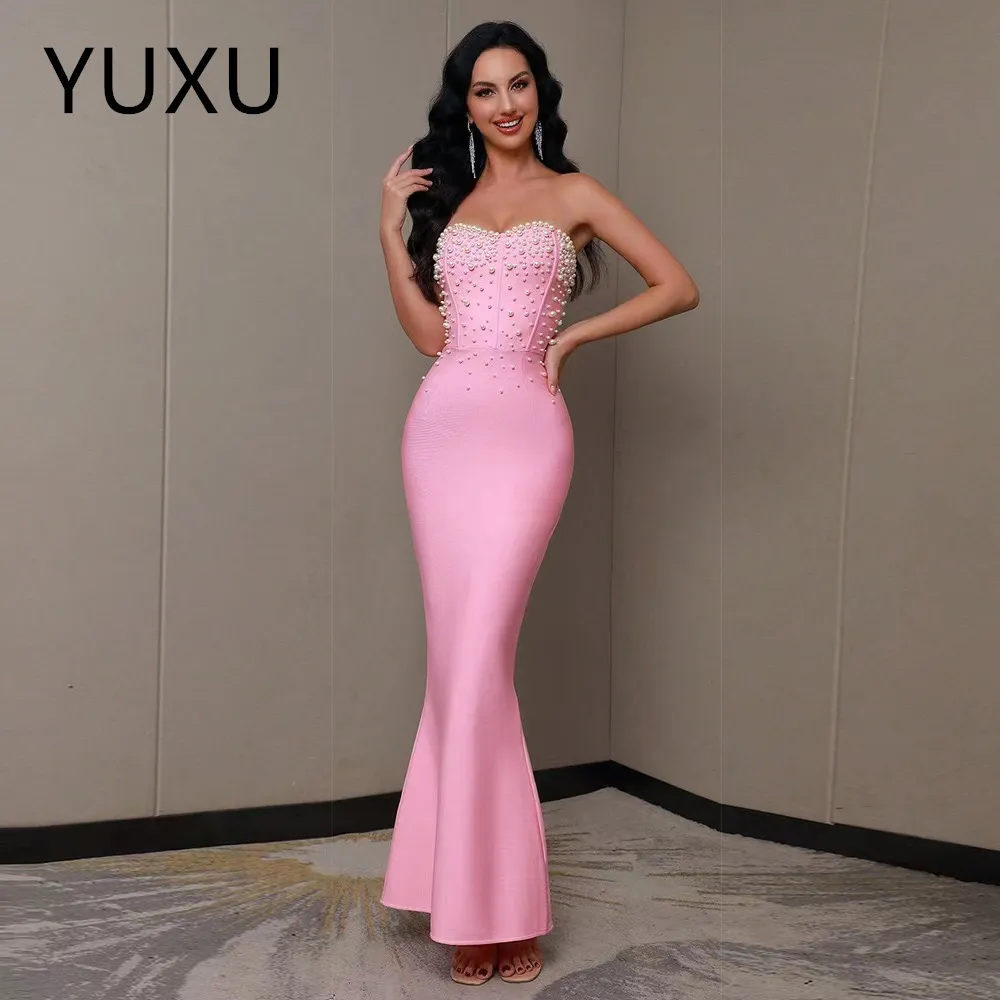 strapless open back dress Black main image 0