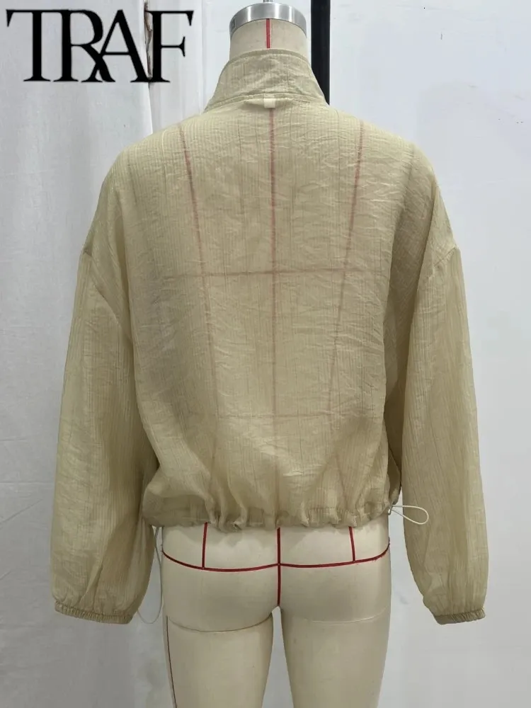 Semi transparent cropped jacket outlet