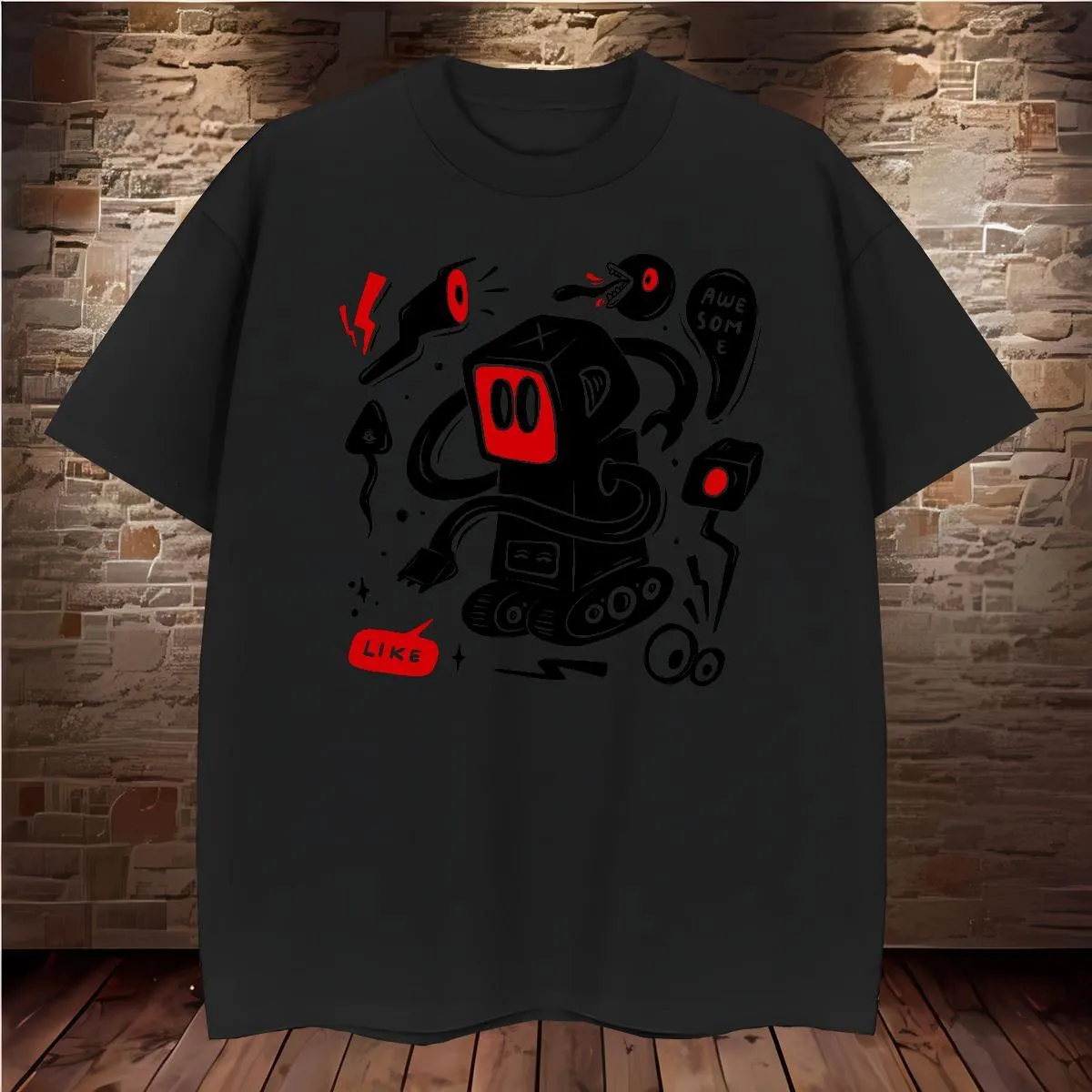 T-Shirt Dot Dot Curve - Manches Courtes Noir Multicolore | Toutes Tailles S à 3XL