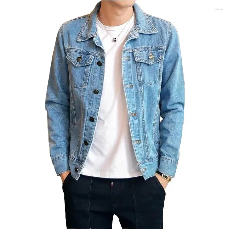 Mens Pure Color Denim Jacket Fashionable And Simple Lapel Jeans Coat For Men For Daily Casual Wear In Black Or Blue From Jinstarr 34.59 DHgate.Com