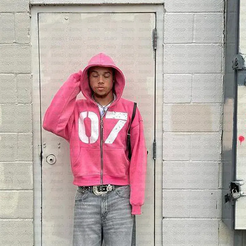 00s archive zip up Hoodie pink Y2K 短丈 DHgate.com:Y2K Number 7 Hoodie - Vintage Streetwear Zip Up