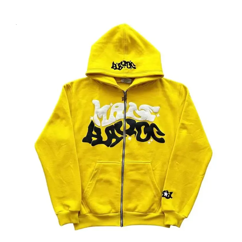 Oversized Y2k Zip Up Hoodie Mens Streetwear - Printed Hip