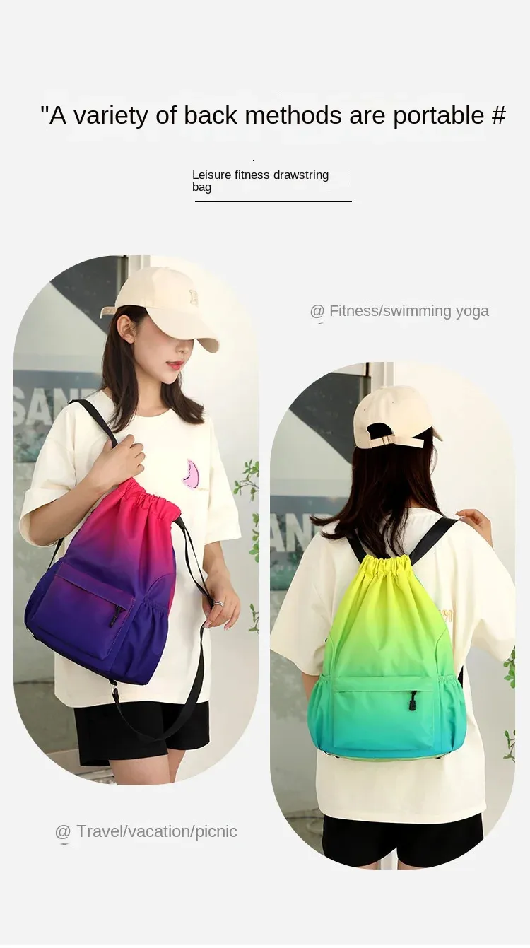 Large Capacity Waterproof Drawstring travel backpack...