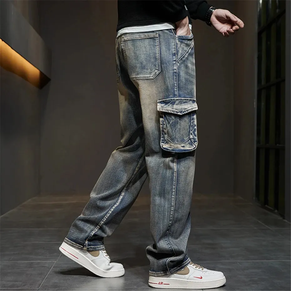 Plus Size Denim Pants: Mens Baggy Jeans, Wide Leg Trousers