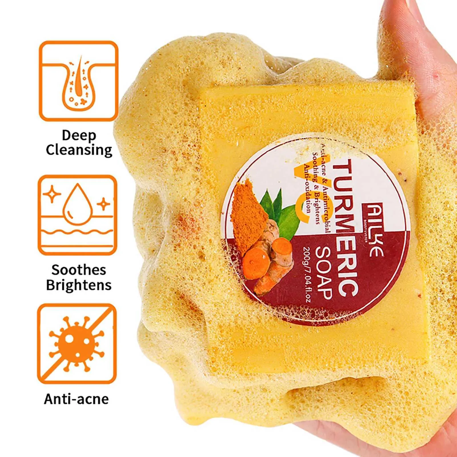 Turmeric And Honey Luxury Handmade Bar Soap For Face Body