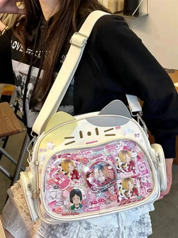 Cat Ita Bag Pin Display Rugzak voor School Preppy Rugzak voor Meisjes