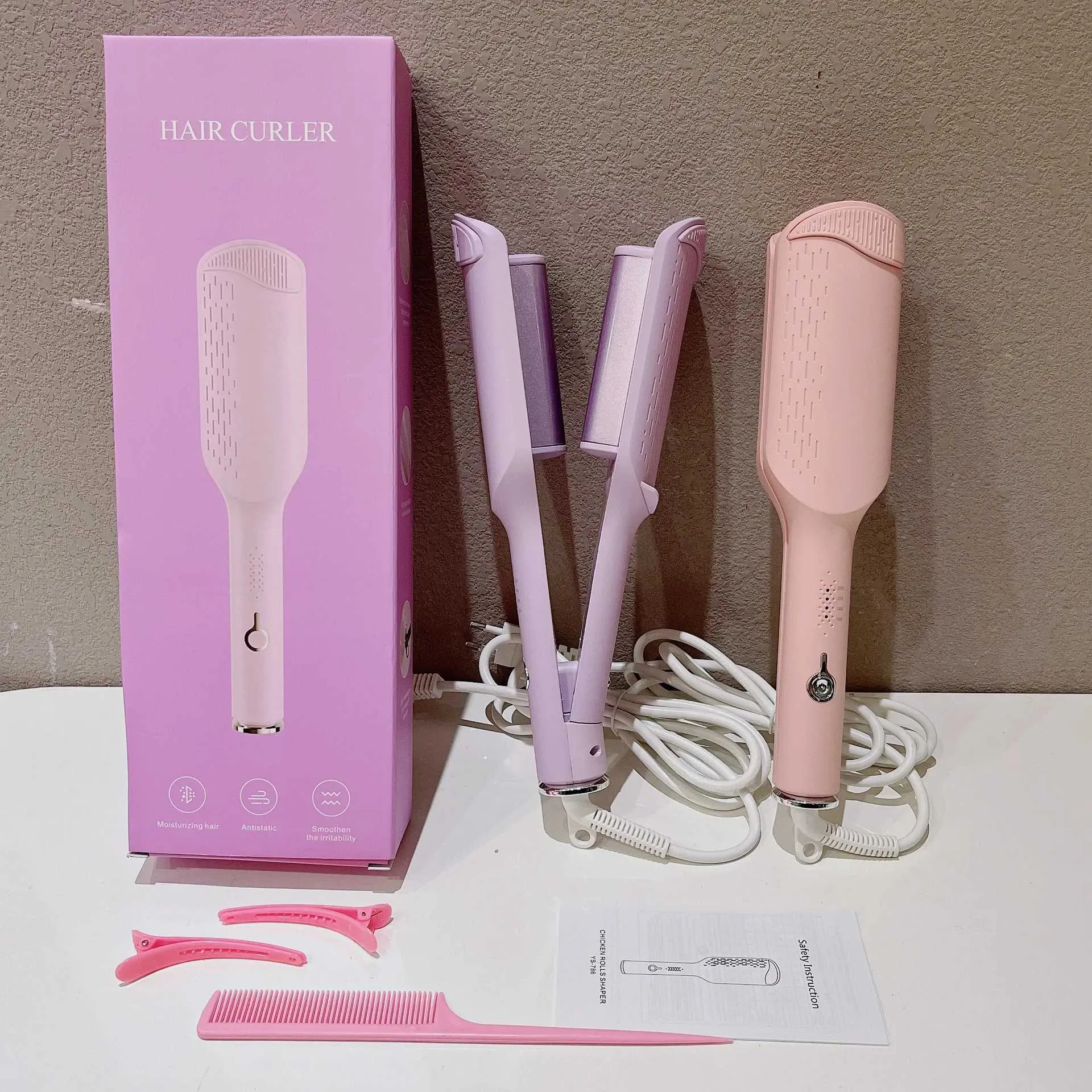HAIR CURLER YS-768カールヘアアイロン 本体 Automatic Curling Iron 42mm Plastic Barrel 3-Speed Temperature
