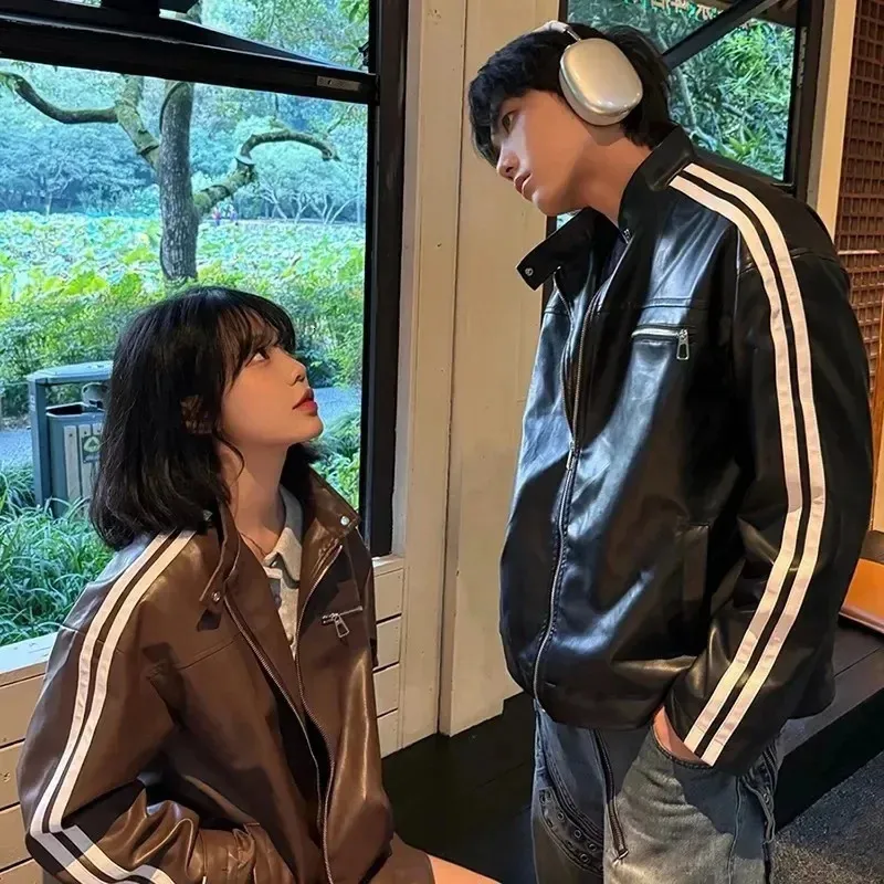 Retro Patchwork Leather Jacket: Mens Hip-Hop Racing Style. Best