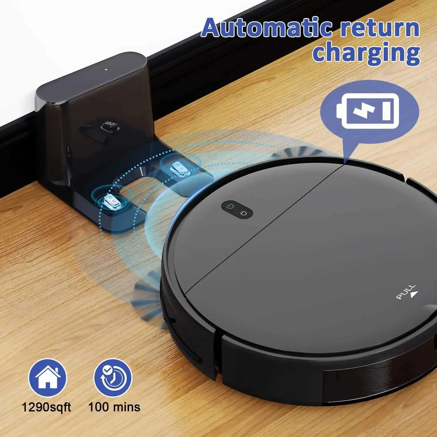 Goovi Robot Vacuum Cleaner: 6000Pa Strong Suction, 2500mAh Battery - Main Image
