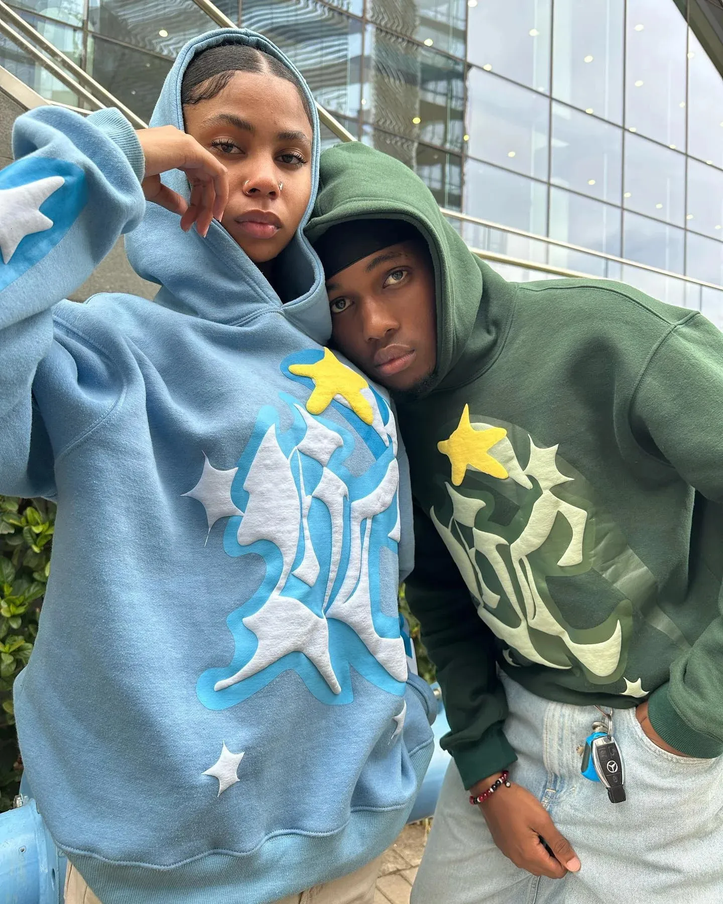Oversized Y2k Hoodie: Blue Letter Print Sweatshirt for Men Women Goth  Streetwear, Shop Now!