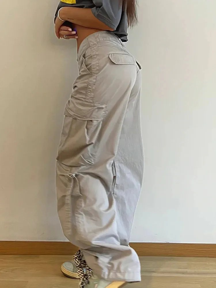 パンツ gimmick cargo pants low rise grunge y2k Grunge Baggy Cargo Pants Y2K Low Rise Aesthetic Trousers