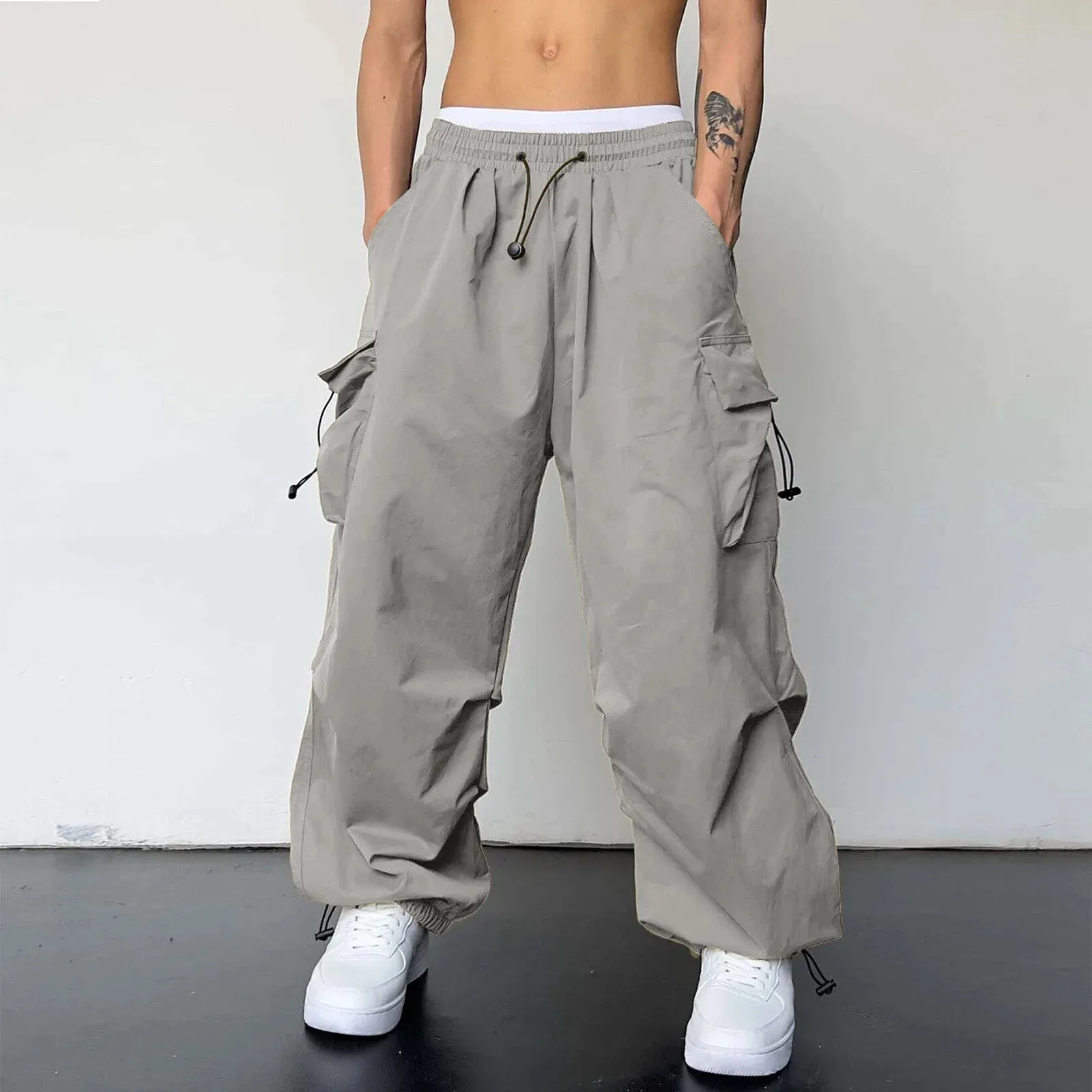 【WOOHWA】BLUE POCKET CARGO PT Amazon.com: YOLAI Woman Drawstring Baggy Cargo Pant