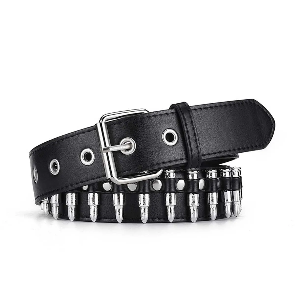 Punk Style Adjustable Faux Leather Belt with Buckle Straps for Women Eigso Punk Leather Goth Belt for Women Men Retro Vintage  main image 2
