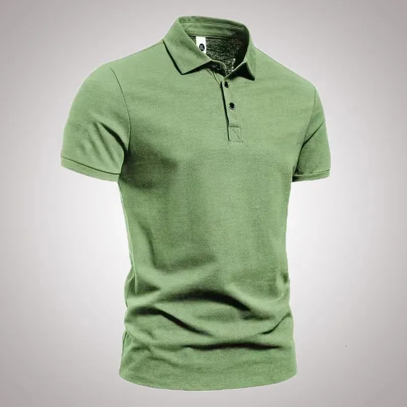 Mens Patchwork Button Yellow Polo Shirt Mens Business Casual 